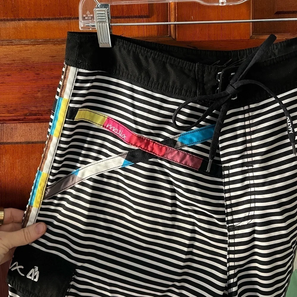 Matix Gabe Kling Signature Boardshorts Stripe Surf Skate Swim Trunks Men’s Large